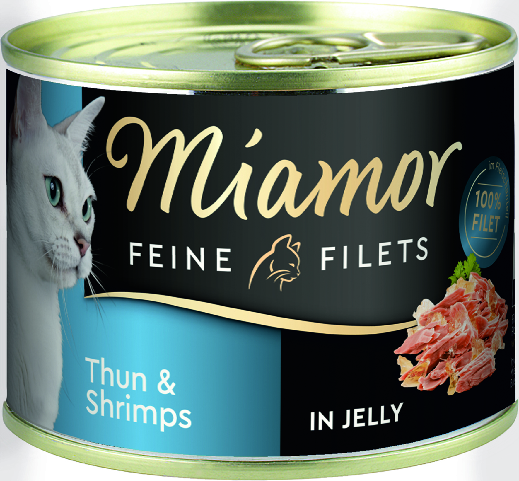 Miamor - Feine Filets in Jelly Thunfisch & Schrimps - 12 x 185 g - 1