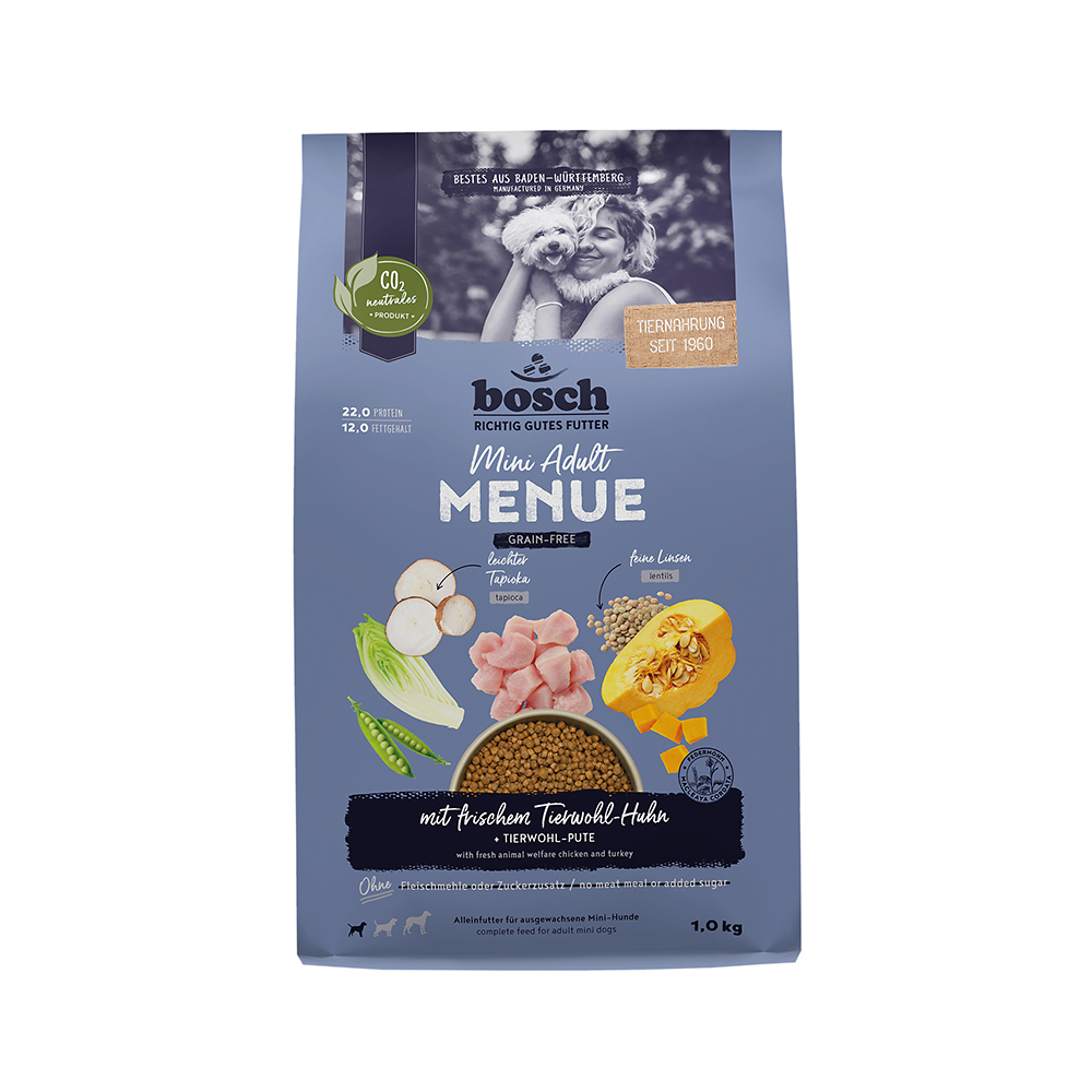 Bosch - HPC MENUE Mini Adult mit Tierwohl Huhn getreidefrei - 5 x 1kg - 1