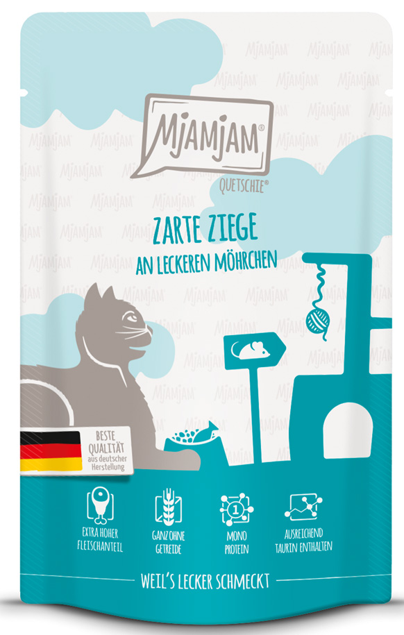 Ziege an leckeren Möhrchen