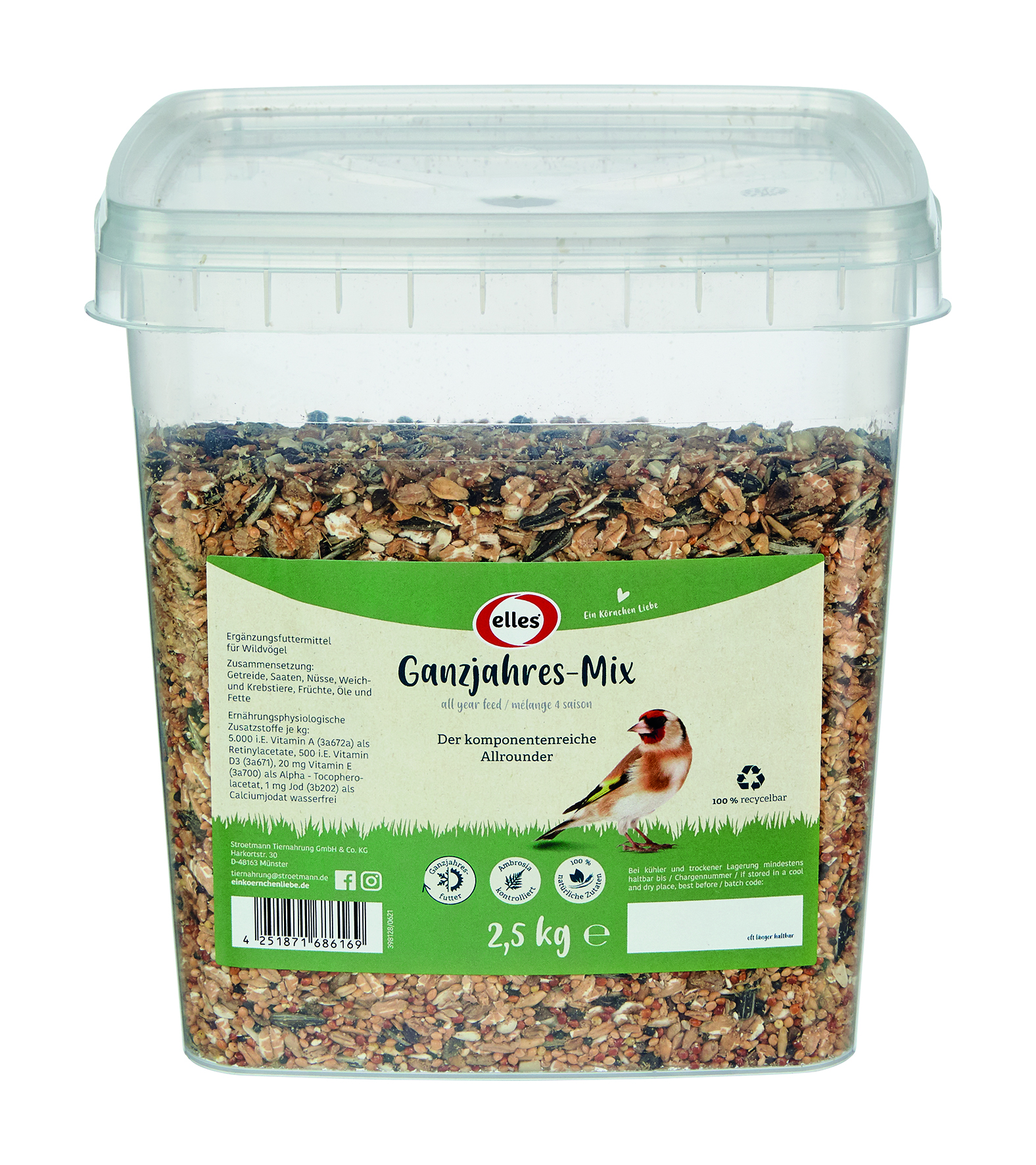 Ganzjahres-Mix 2,5kg Eimer
