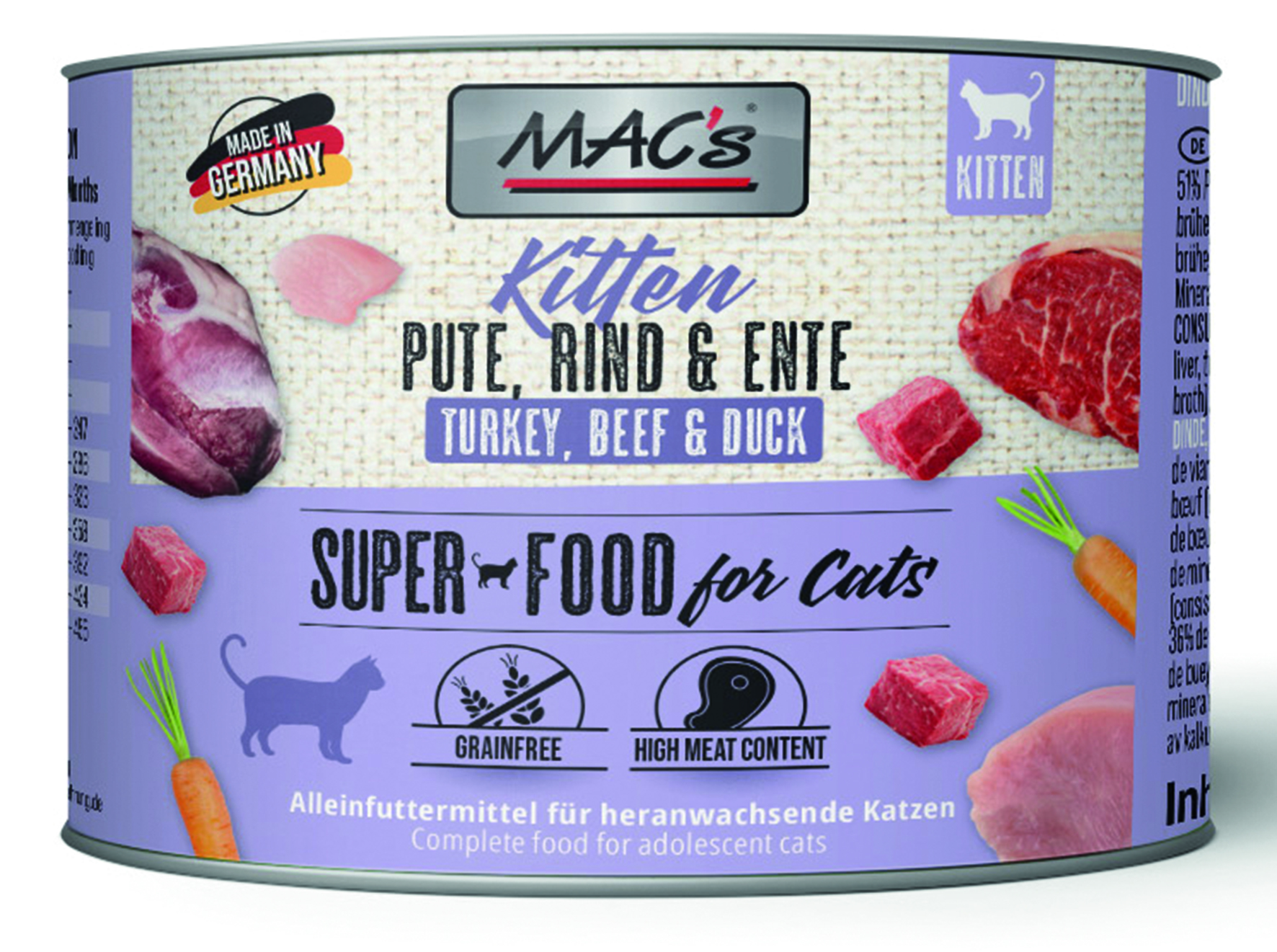 MAC´s - CAT Kitten Pute/Rind & Ente - 6 x 200 g - 1