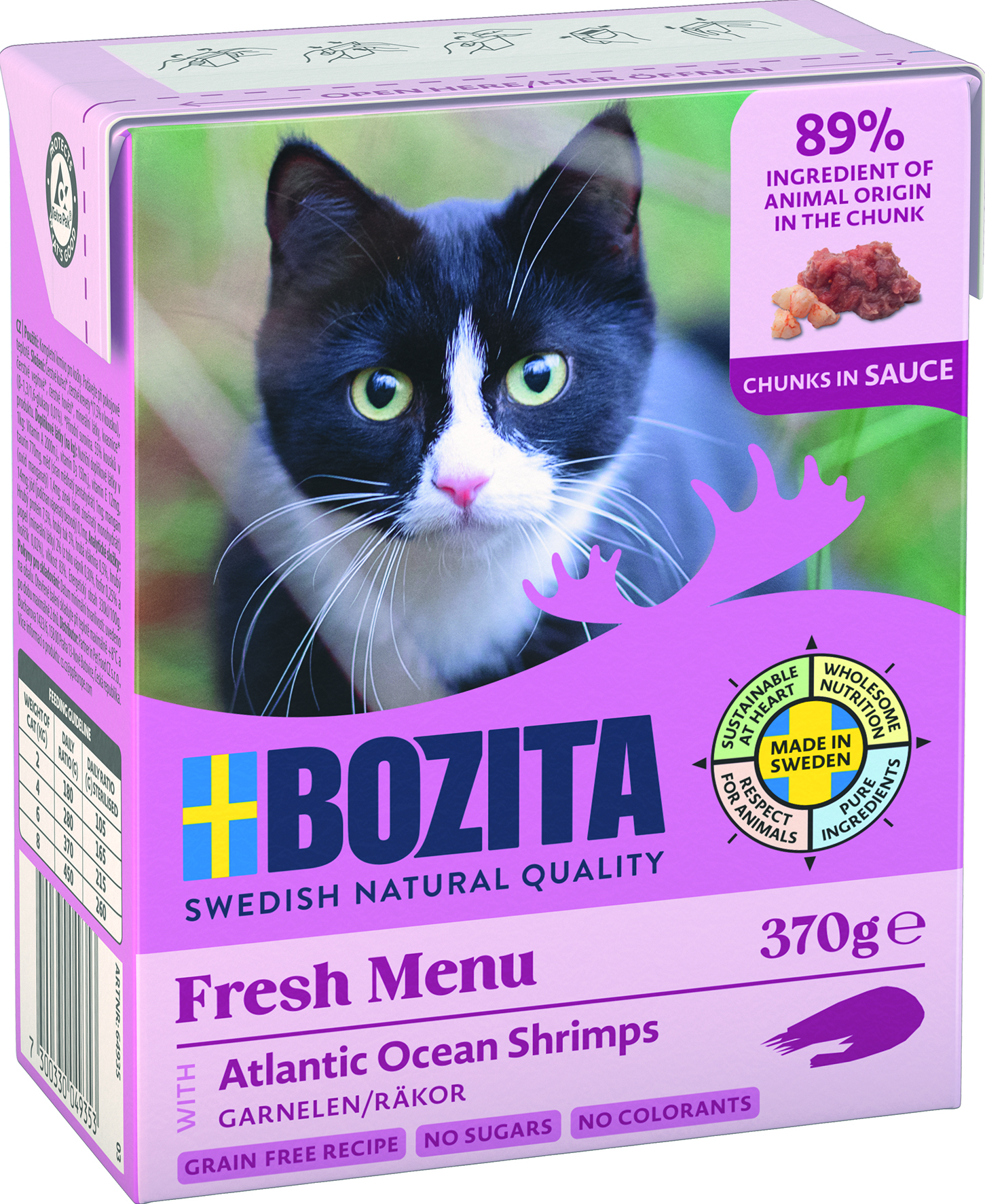 Bozita - Häppchen in Soße Garnelen - 6 x 370 g - 1