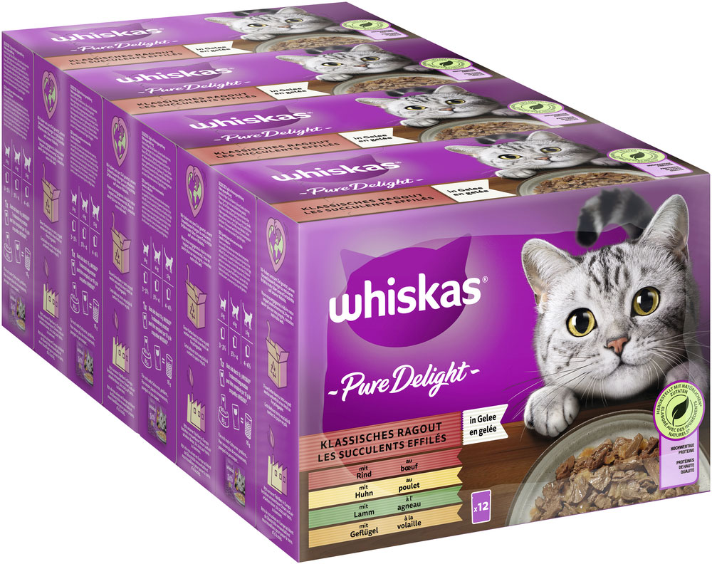 Whiskas - Whiskas Multipack Pure Delight Klassisches Ragout in Gelee - 4 x 12X85g - 2