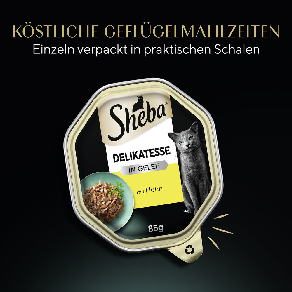 Sheba - Delikatesse Gelee Huhn-Geschnetzeltes - 22 x 85 g - 2