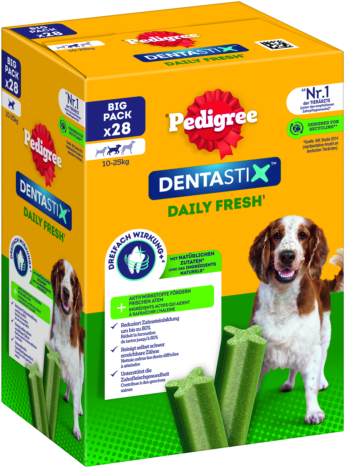 Dentastix Tägliche Frische Multipack für mittelgroße Hunde 4x7 Stück