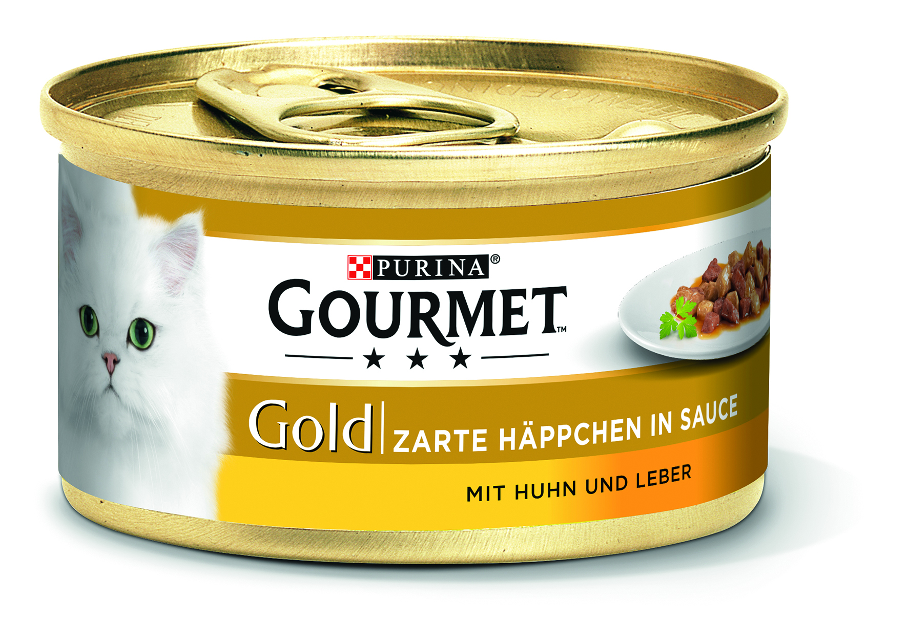 Gold Zarte Häppchen in Sauce mit Huhn&Leber