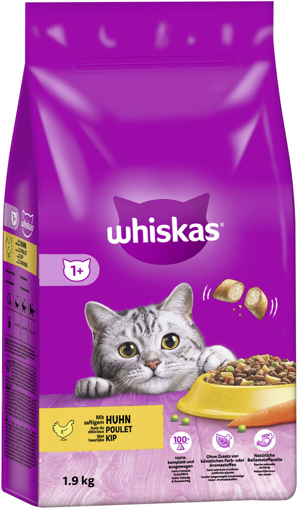 Whiskas - 1+ mit Huhn - 6 x 1900 g - 2