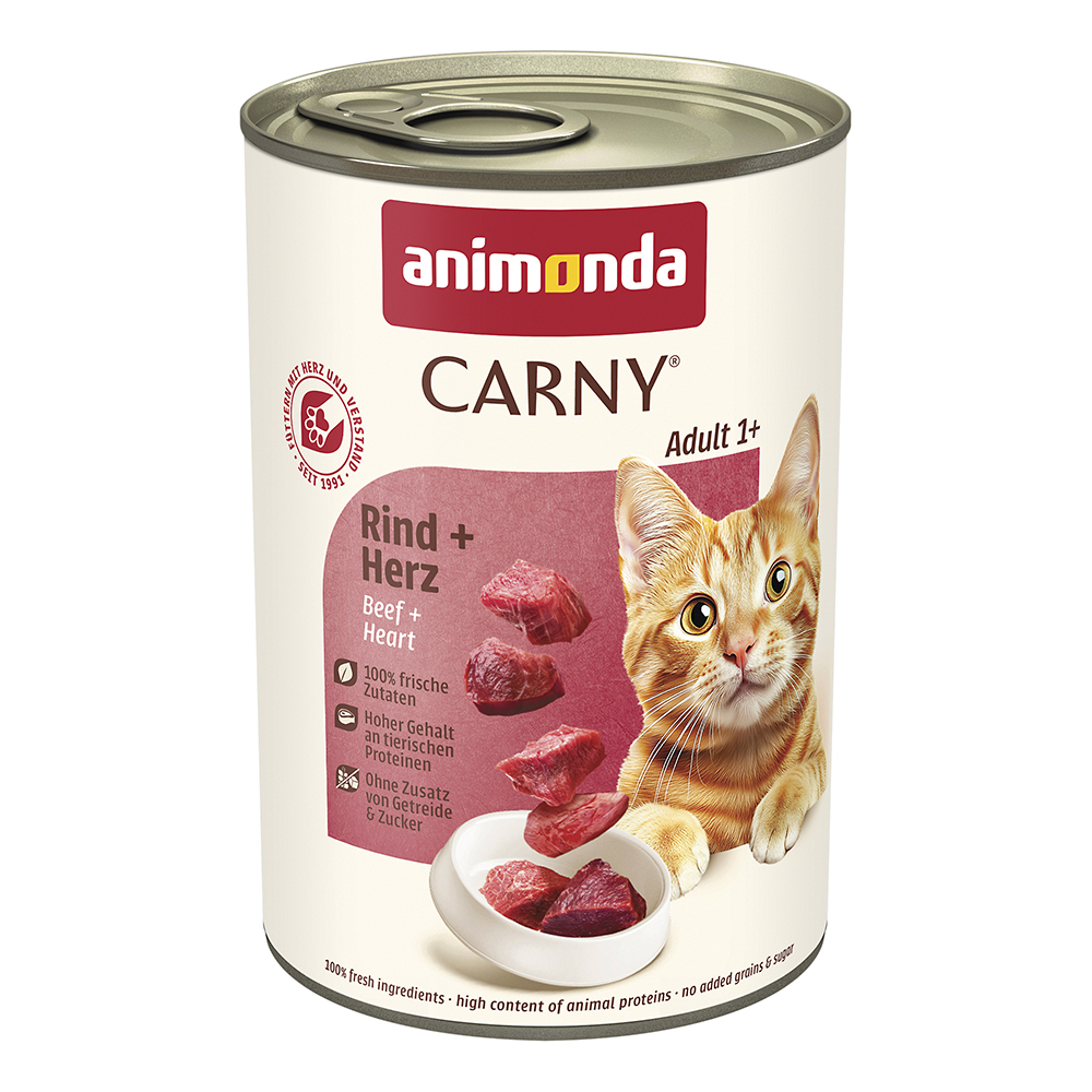 Animonda Carny - Adult Rind + Herz - 6 x 400 g - 1