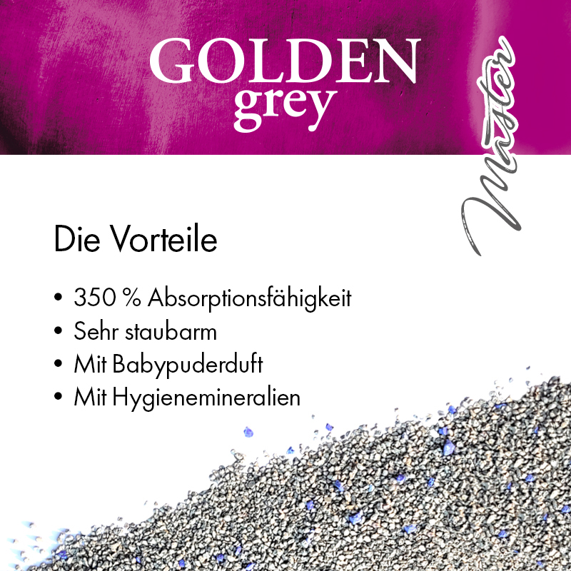 Golden Choice - Golden Grey Master Katzenstreu - 1 x 14 kg - 5