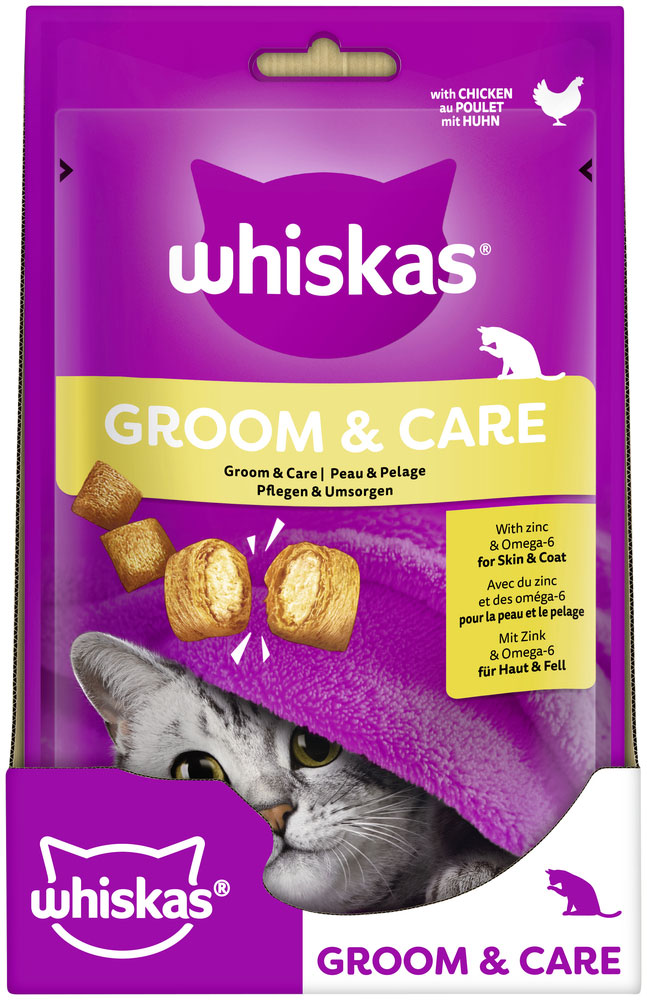 Whiskas - Groom + Care mit Huhn - 1 x 45g - 4