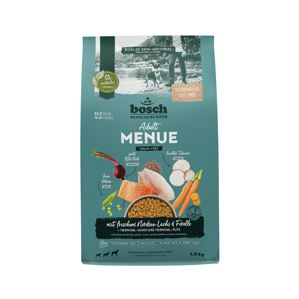 Bosch - HPC MENUE Adult mit Nordsee-Lachs + Forelle getreidefrei - 5 x 1kg - 1