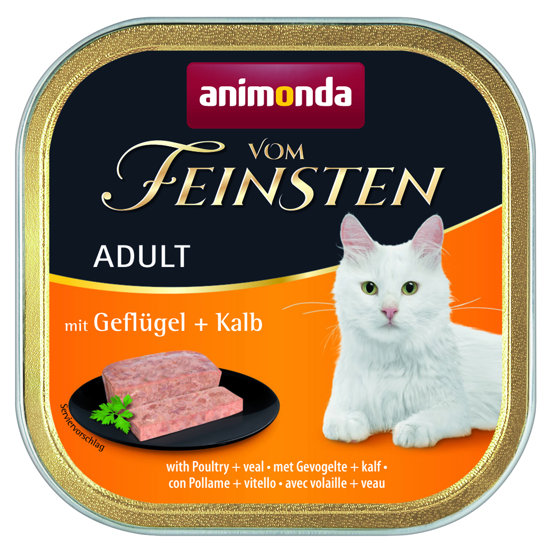 Adult mit Geflügel + Kalb