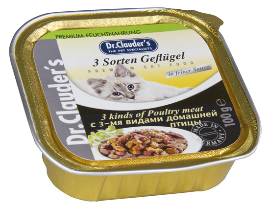 Dr. Clauder - 3 Sorten Geflügel - 32 x 100 g - 1