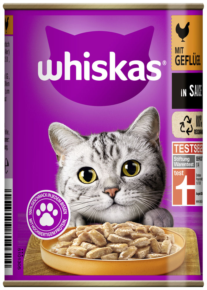 Whiskas - 1+ mit Geflügel in Sauce 4g - 12 x 400g - 2