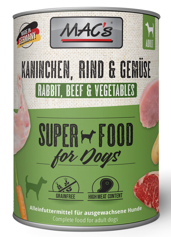 MAC´s - DOG Kaninchen & Gemüse - 6 x 800 g - 1