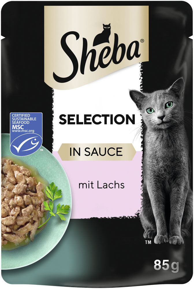 Sheba - Selection in Sauce mit Lachs - 28 x 85 g - 3