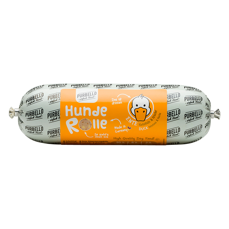 Hunderolle mit Ente Hunderolle mit Ente