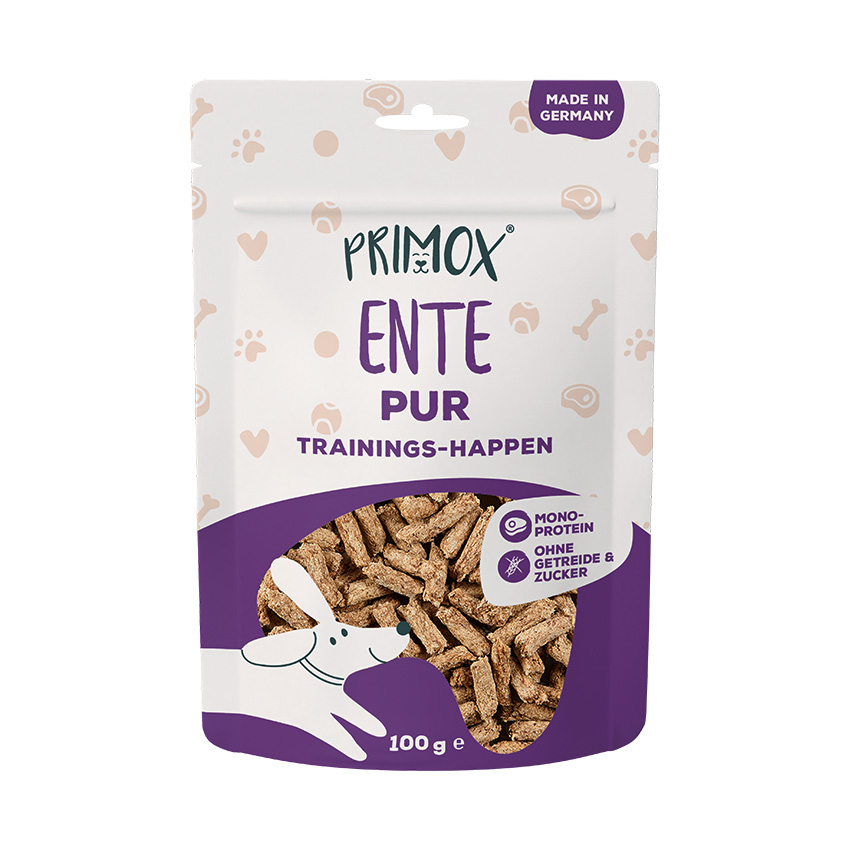 Hundeleckerlis Ente pur 100g