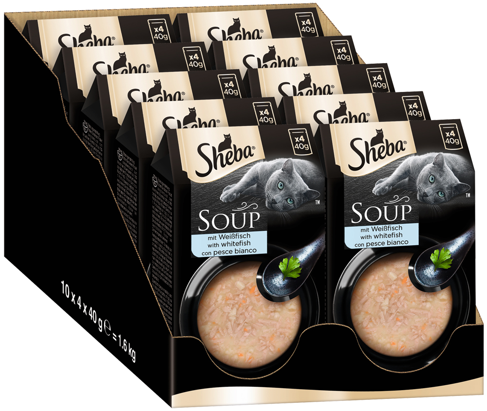 Sheba - Multipack Soup mit Weißfisch - 10 x 4X40g - 2