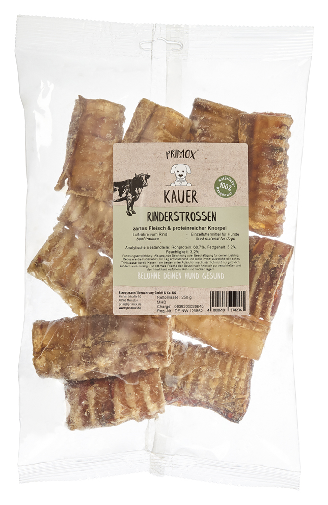 Primox Kauer Rinderstrossen 250 g im Beutel zartes Fleisch & proteinreicher Knorpel analytische Bestandteile und Fütterungsempfehlung Primox Kauer Rinderstrossen 250 g im Beutel zartes Fleisch & proteinreicher Knorpel analytische Bestandteile und Fütterungsempfehlung