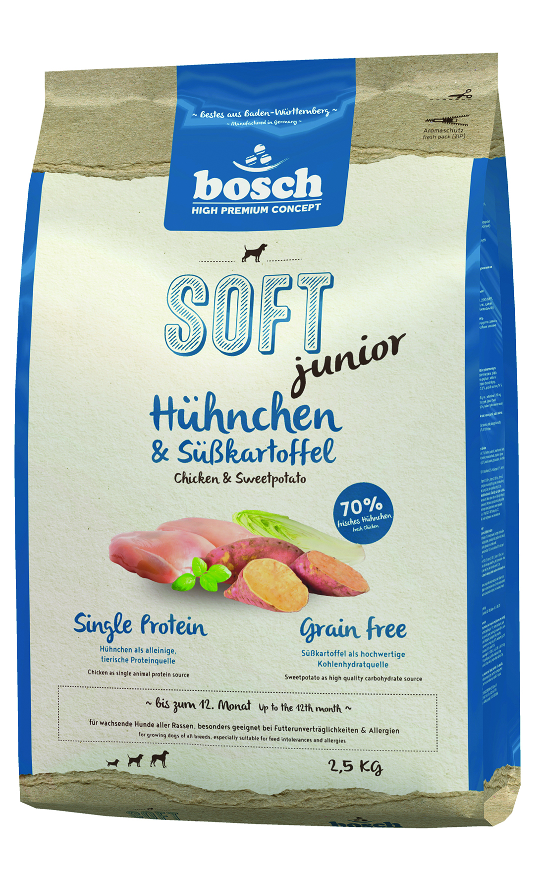 Bosch - Soft Junior Hühnchen & Süßkartoffel - 1 x 2500 g - 1