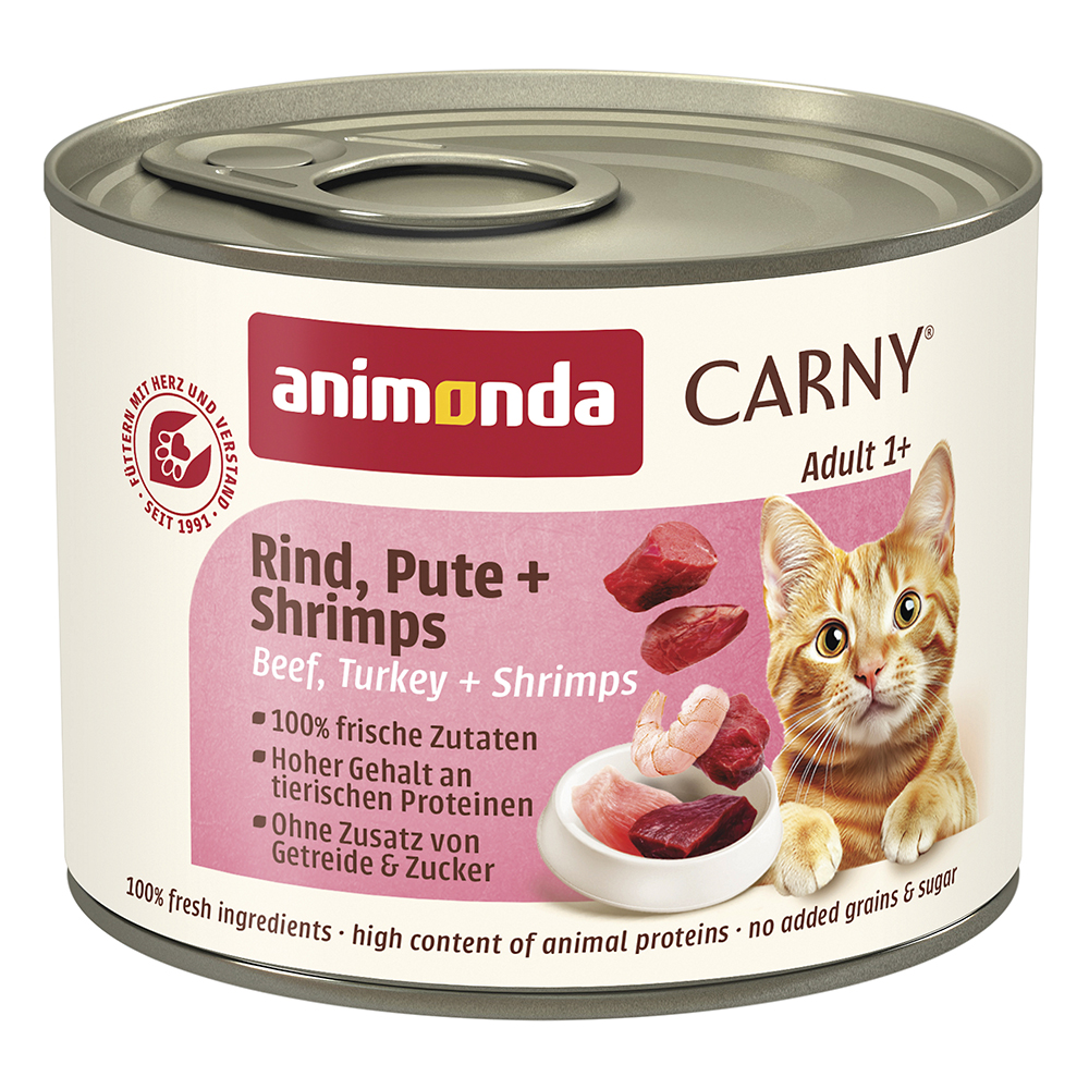 Animonda Carny - Adult Rind, Pute + Shrimps - 6 x 200 g - 1