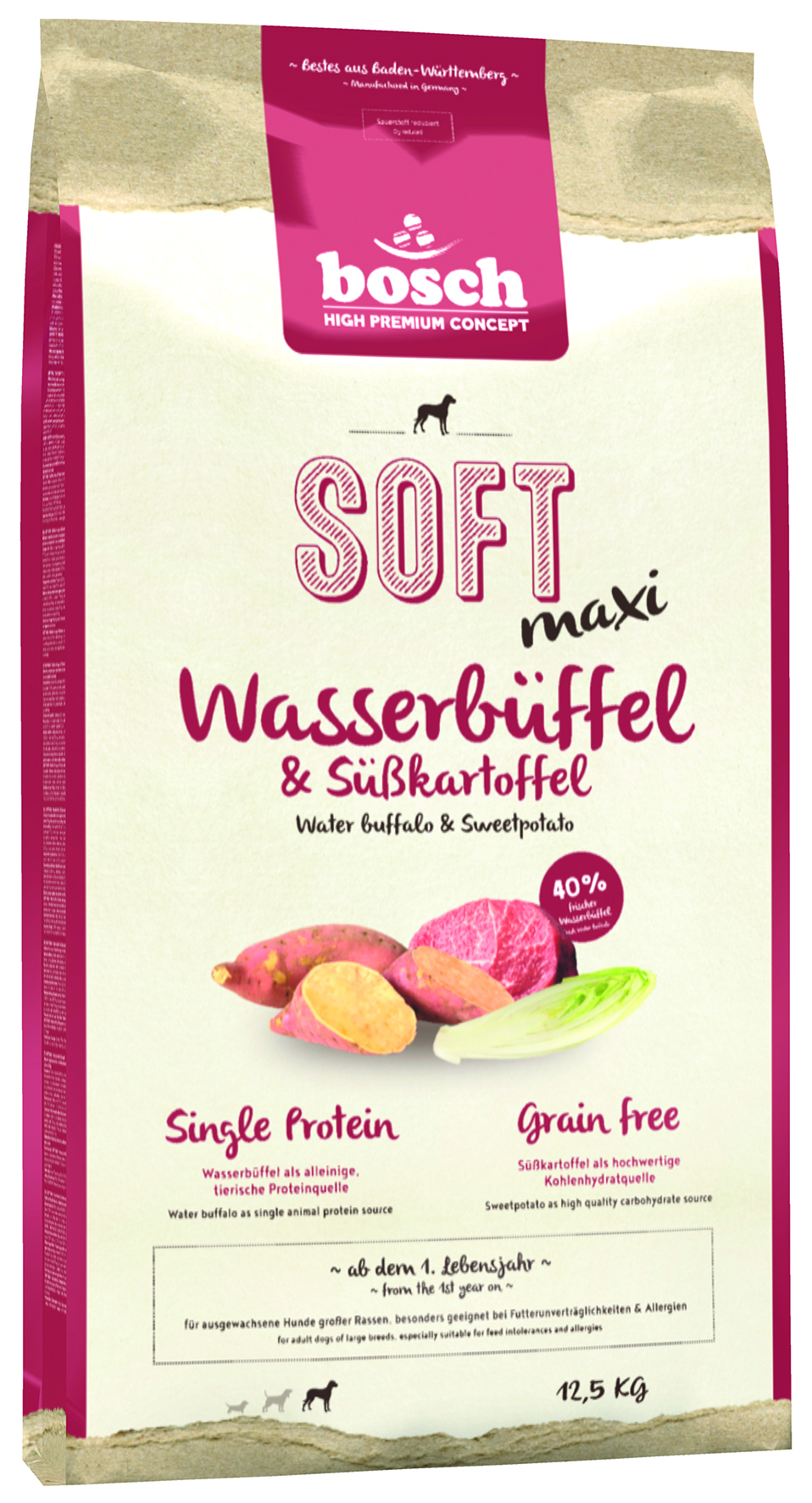 Bosch - Soft Maxi Wasserbüffel & Süßkartoffel - 1 x 12500 g - 1