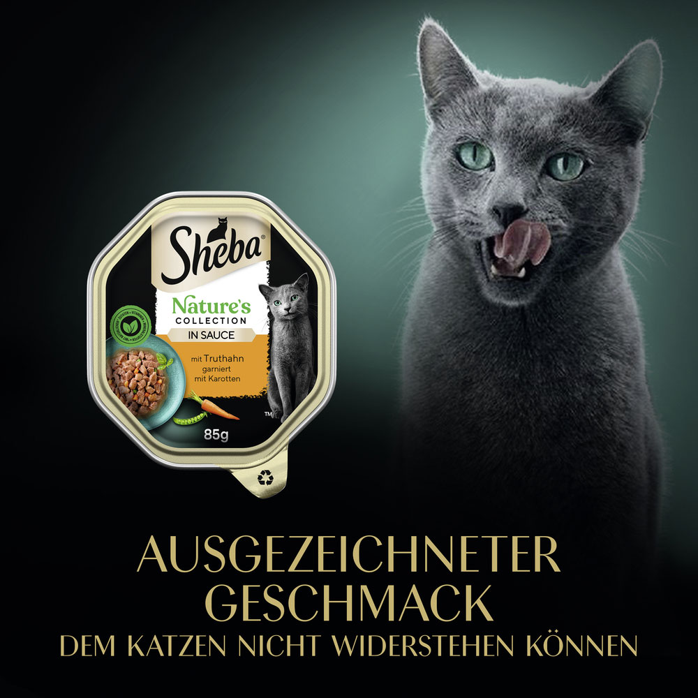 Sheba - Nature Collection in Sauce mit Truthahn gariert mit Karotten - 22 x 85g - 10