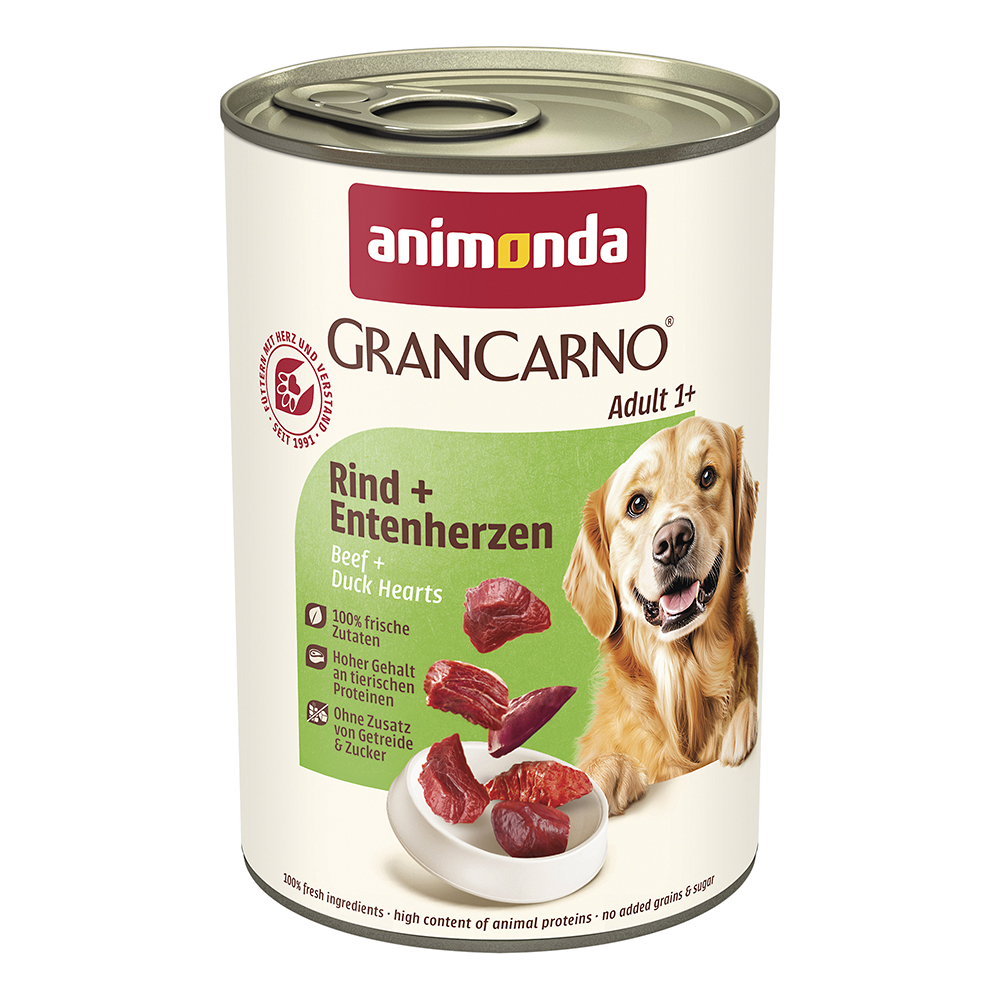 Animonda Gran Carno - Original Adult Rind + Entenherzen - 6 x 400 g - 1