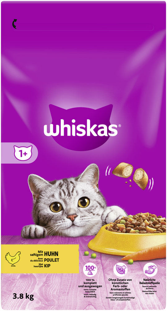 Whiskas - 1+ mit Huhn - 3 x 3,8kg - 2