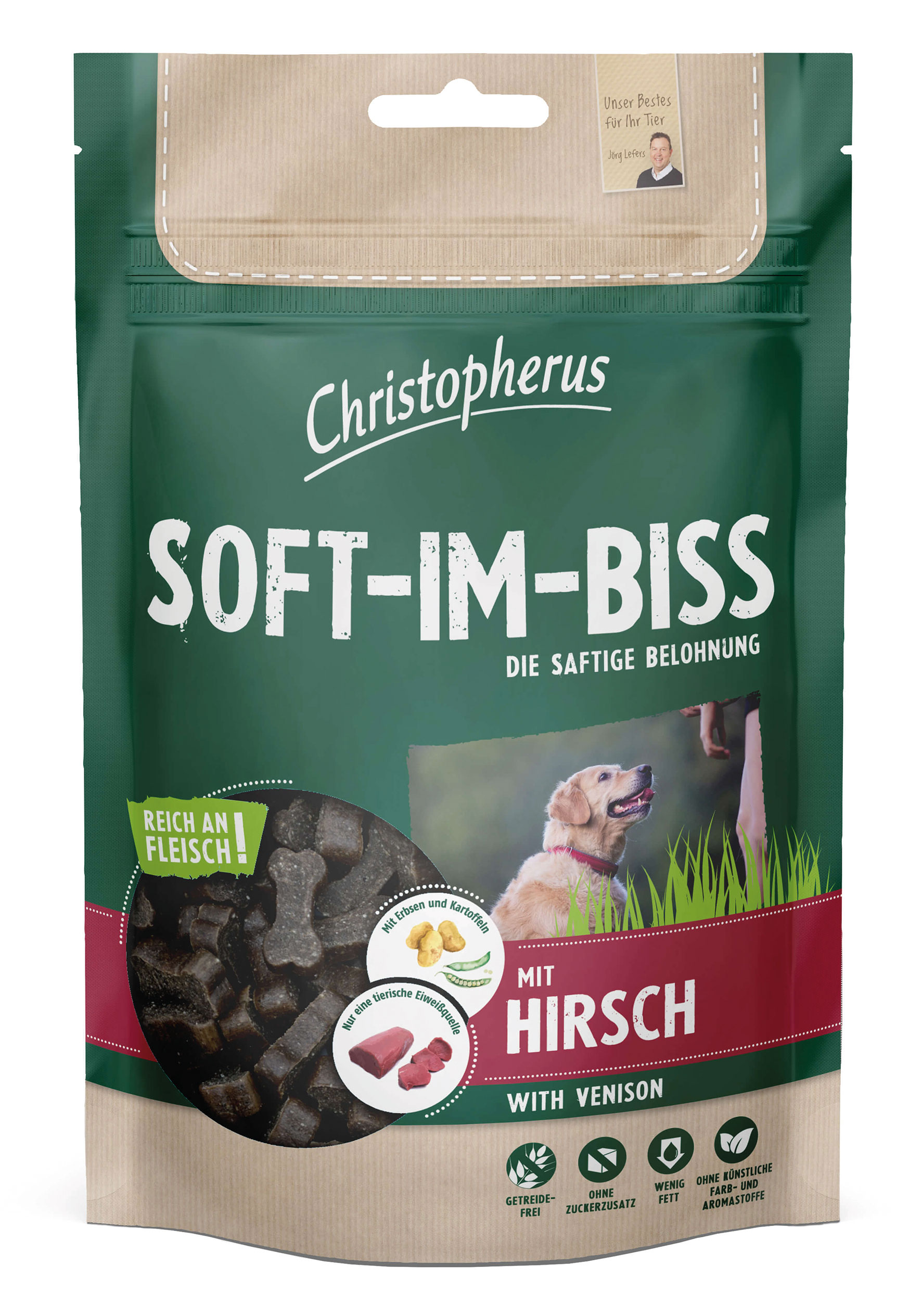 Soft-im-Biss mit Hirsch