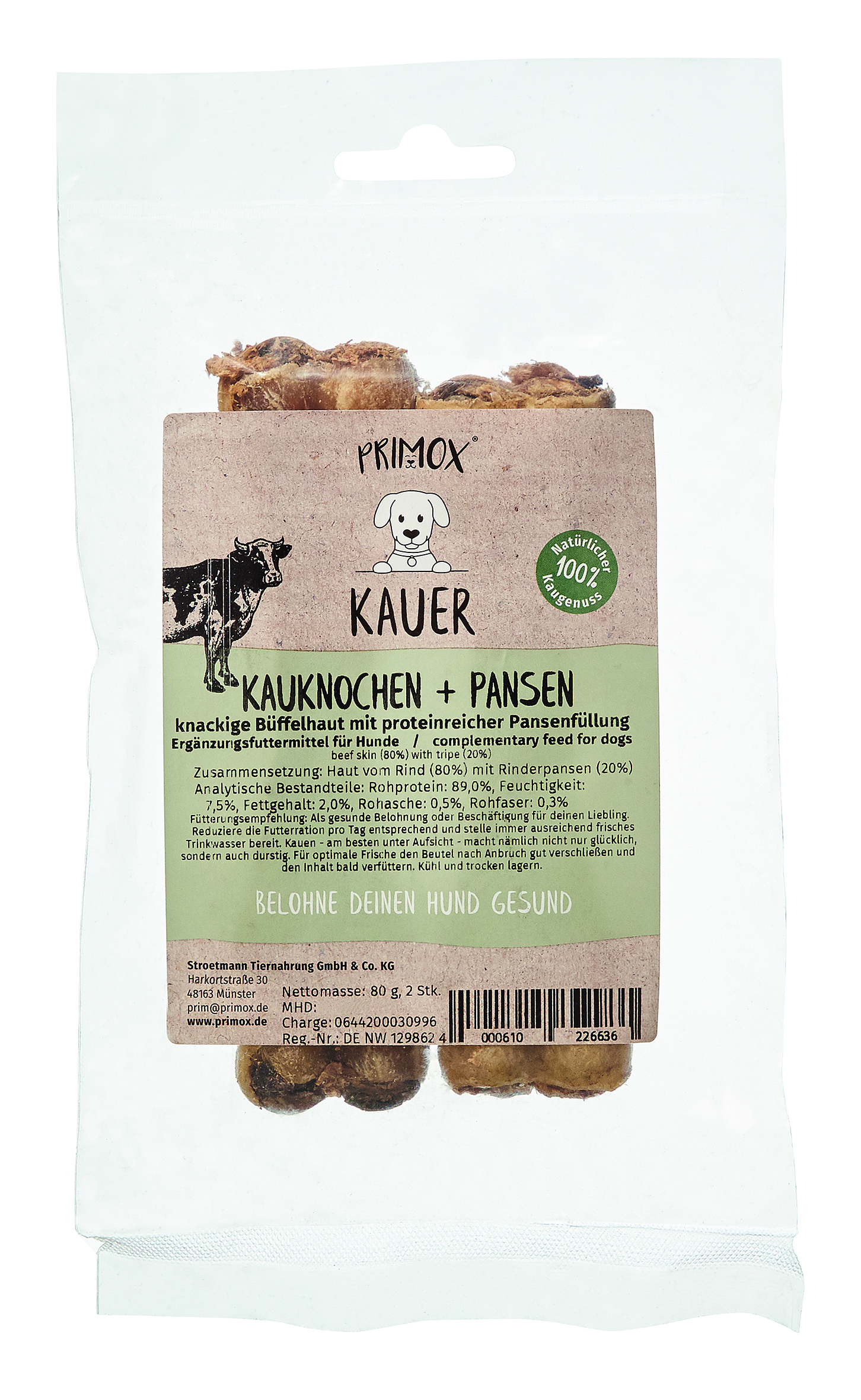 Kauknochen mit Pansenfüllung 80g