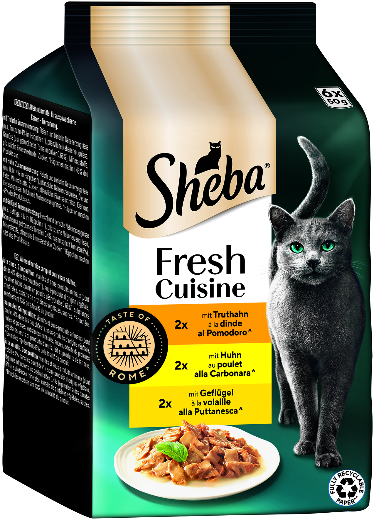 Sheba - Fresh Cuisine Truthahn, Huhn & Geflügel - 6 x 300 g - 1