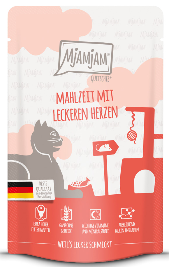 Mahlzeit mit leckeren Herzen