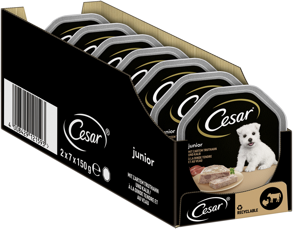 Cesar - Junior Truthahn & Kalb Pastete - 14 x 150g - 2