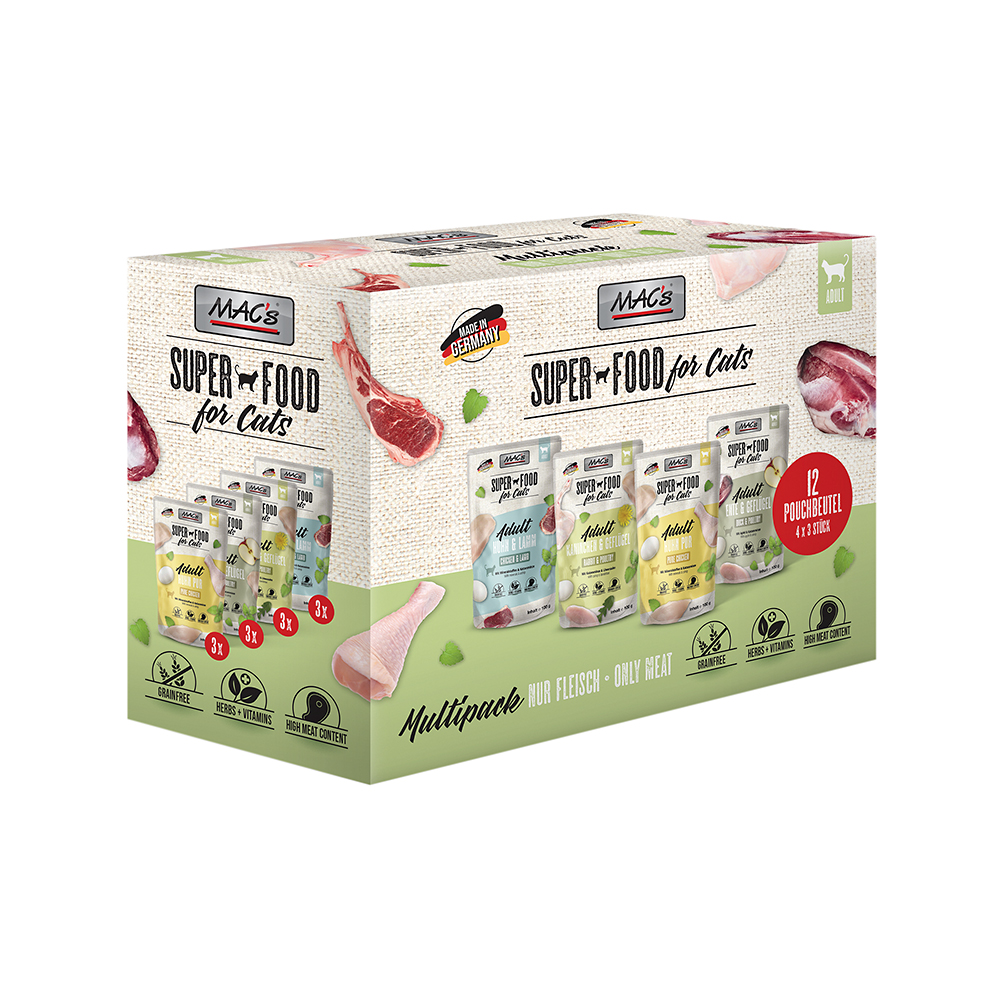 CAT Pouchpack Multipack nur Fleisch 
(3 Stk. pro Sorte 851, 853, 854, 855)