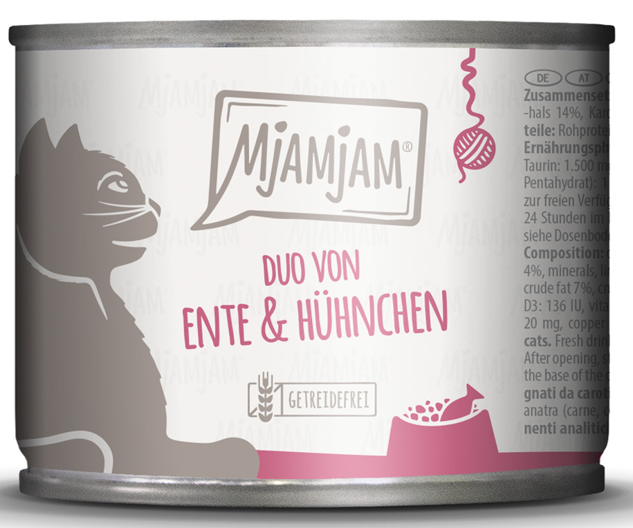 MjAMjAM - DUO von zarter Ente & saftigem Hühnchen an Möhrchen - 6 x 200 g - 1