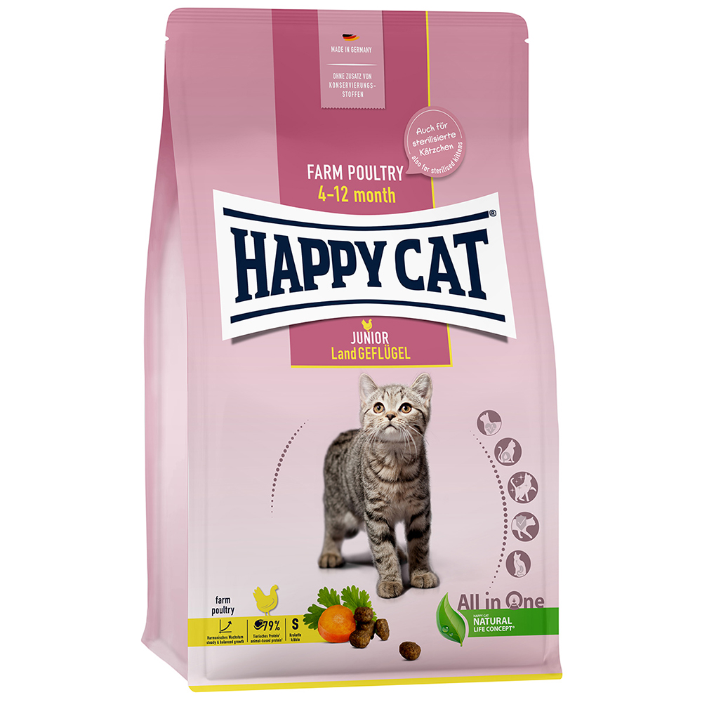 Happy Cat - Young Junior Land Geflügel - 6 x 300 g - 1