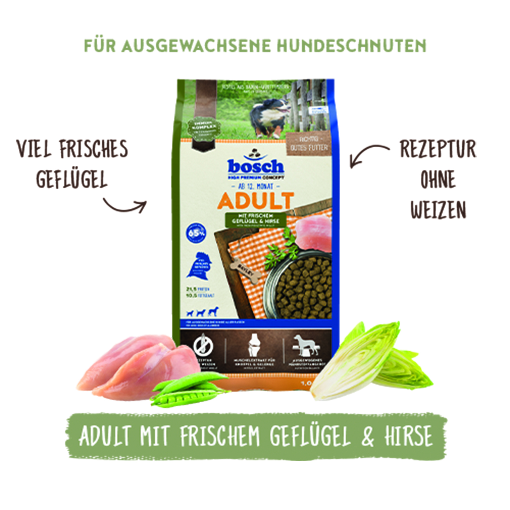 Bosch - Adult Geflügel & Hirse - 5 x 1000 g - 1
