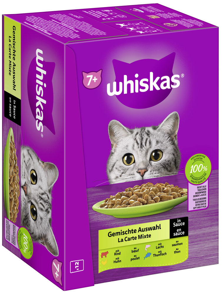 Whiskas - Whiskas Multipack 7+ Gemischte Auswahl in Sauce - 4 x 12X85g - 3