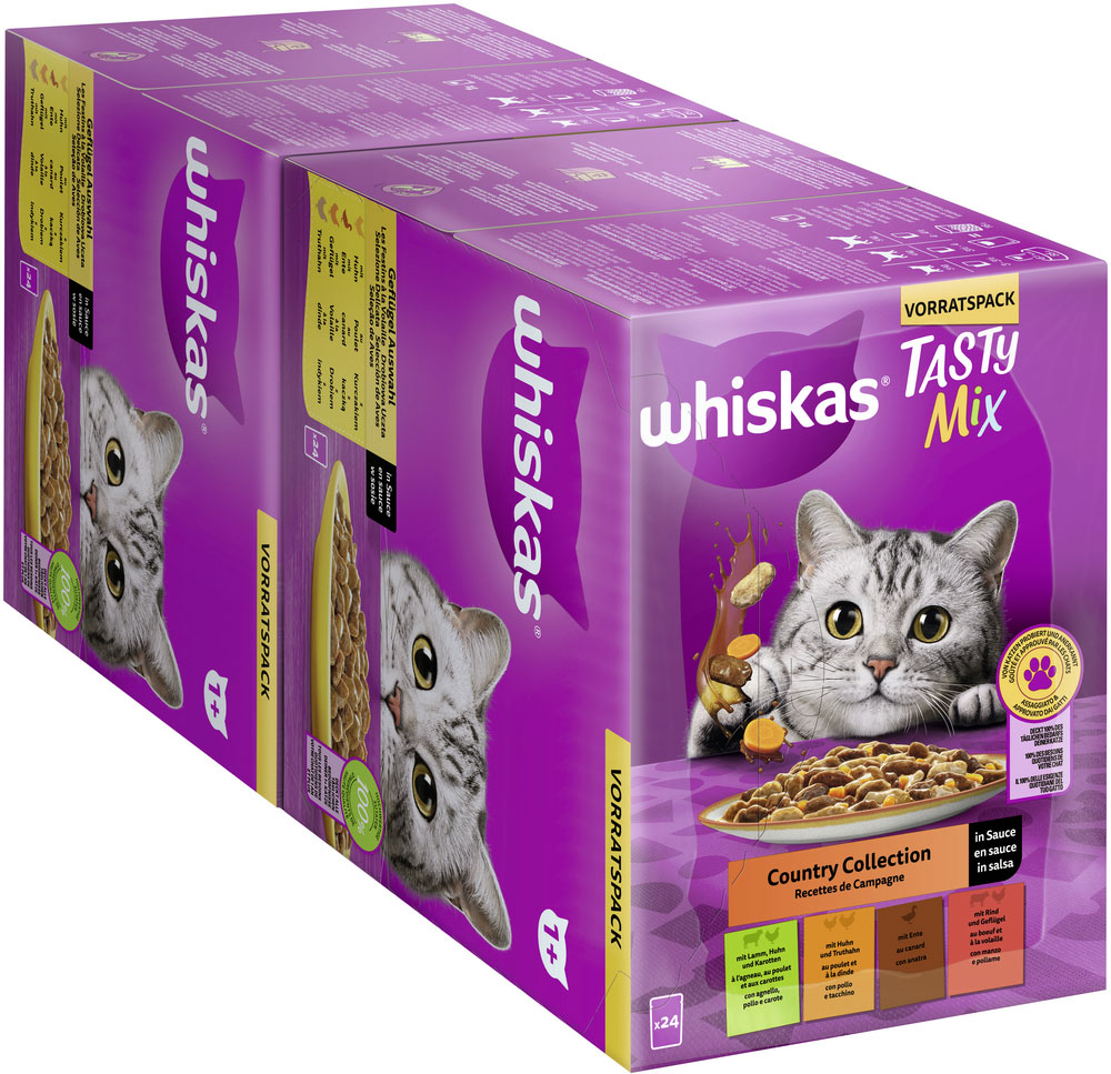 Whiskas - Whiskas Multipack 1+ Geflügel Auswahl in Sauce - 2 x 24X85g - 3