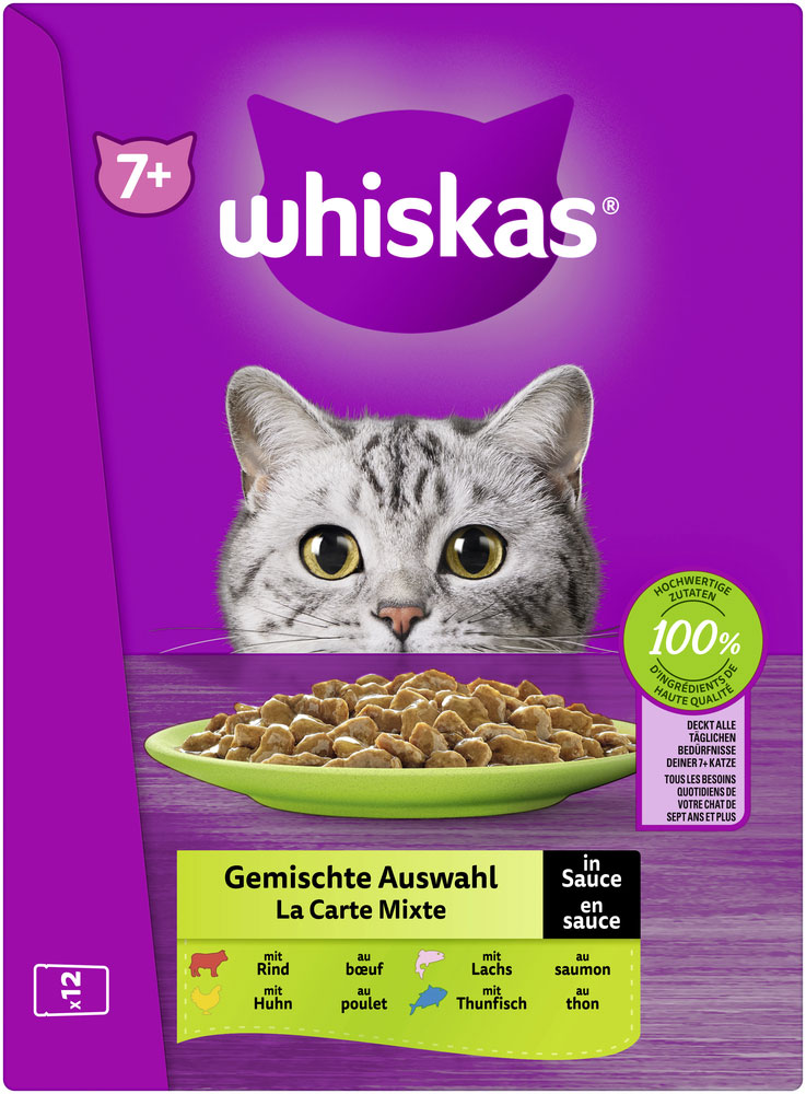 Whiskas - Whiskas Multipack 7+ Gemischte Auswahl in Sauce - 4 x 12X85g - 4