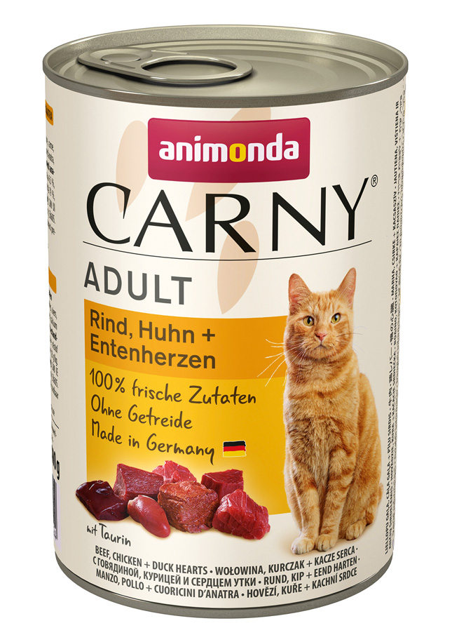 Animonda Carny - Adult Rind, Huhn + Entenherzen - 6 x 400 g - 1