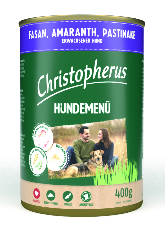 Hundemenü mit Fasan, Amaranth & Pastinake