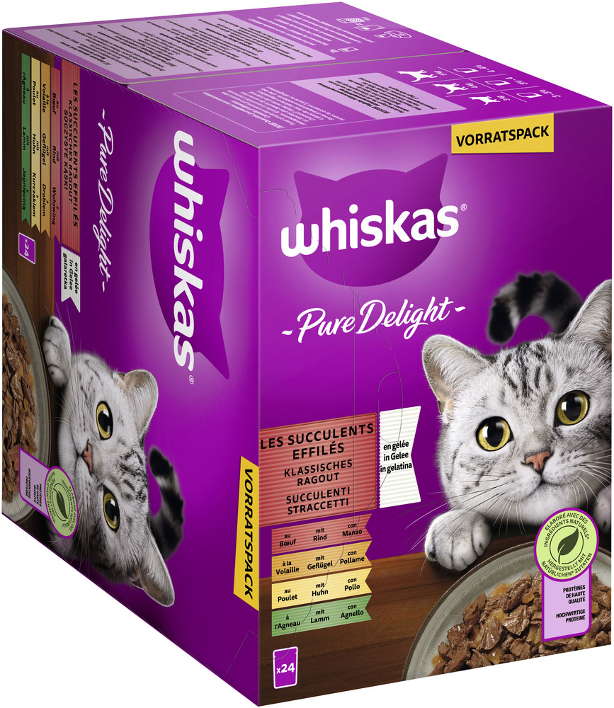 Whiskas - Whiskas Pure Delight Multipack Klassisches Ragout in Gelee - 2 x 24X85g - 3