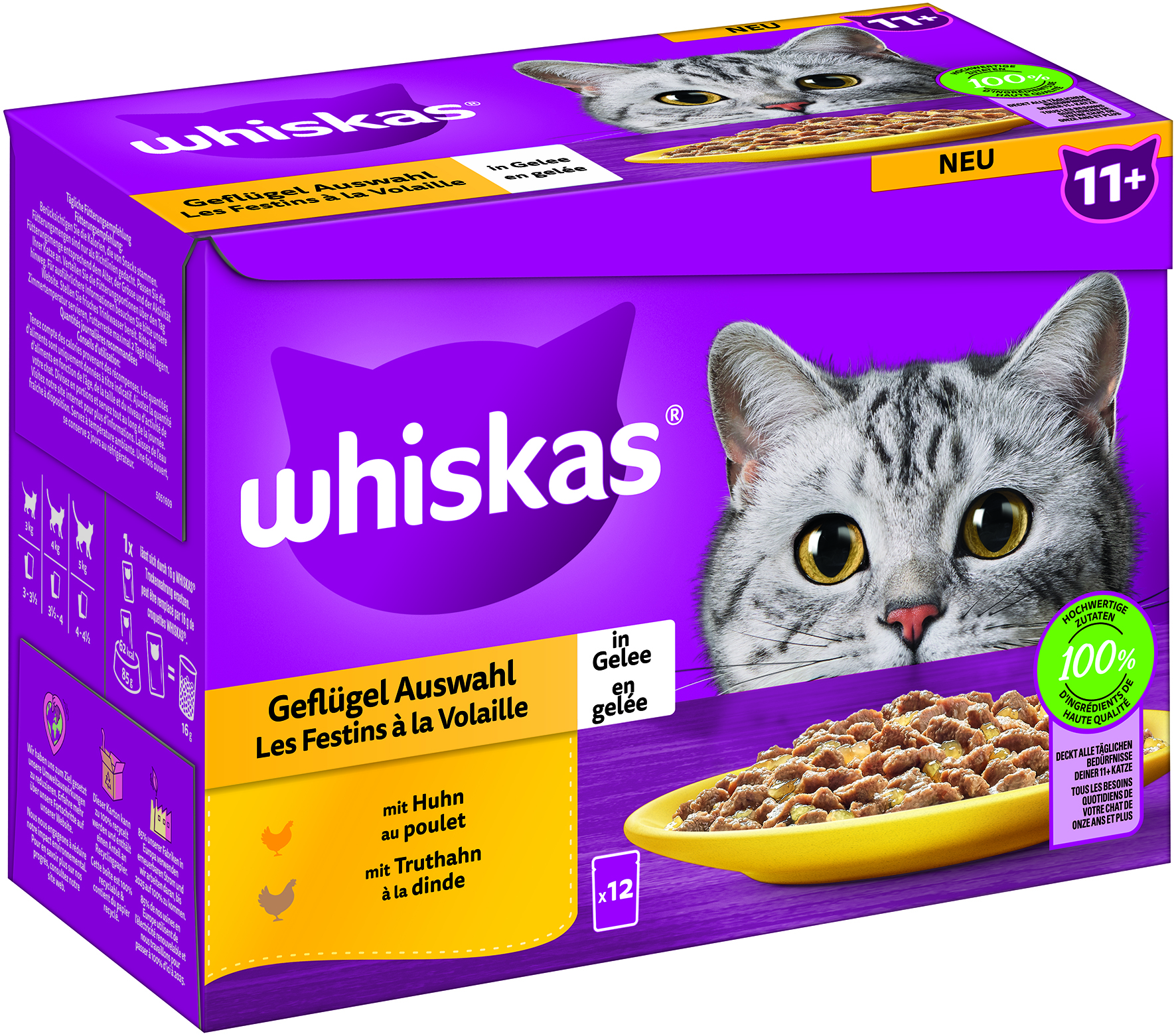 Whiskas Multipack 11+ Geflügel Auswahl in Gelee