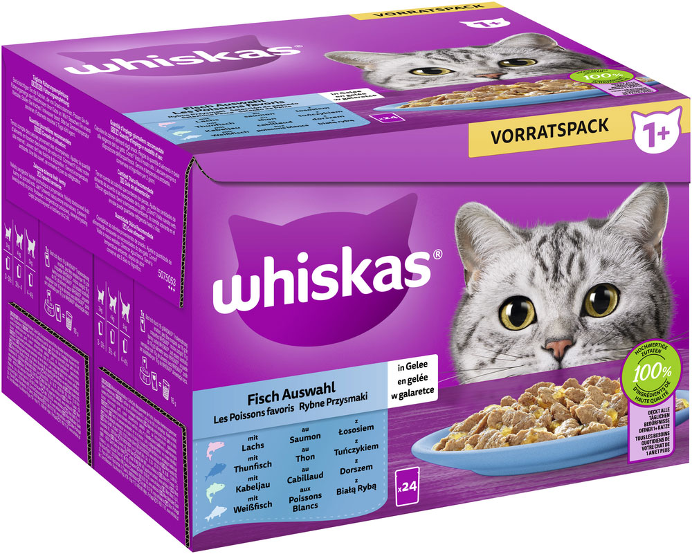 Whiskas - Whiskas Multipack 1+ FischAuswahl in Gelee - 2 x 24X85g - 2