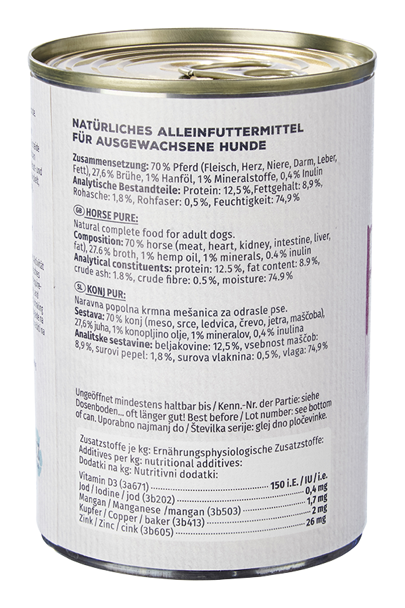 Primox - Hunde Nassfutter Pferd PUR 6 x 400G - 6 x 400 g - 7
