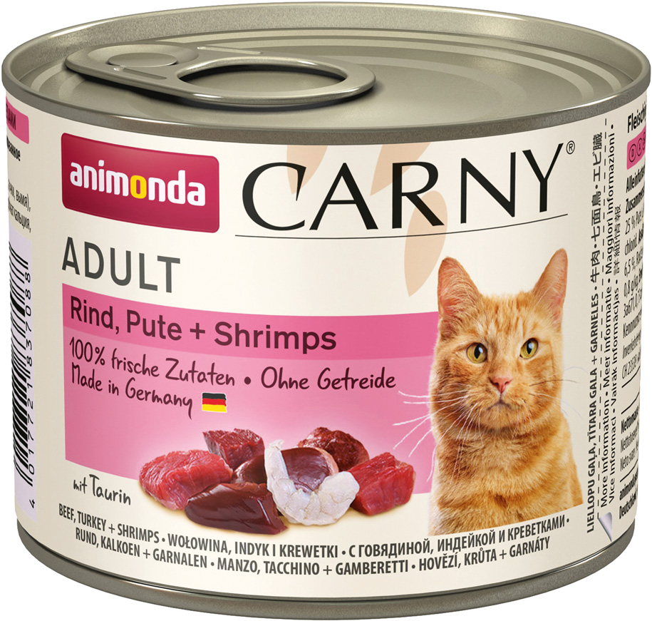 Animonda Carny - Adult Rind, Pute + Shrimps - 6 x 200 g - 1
