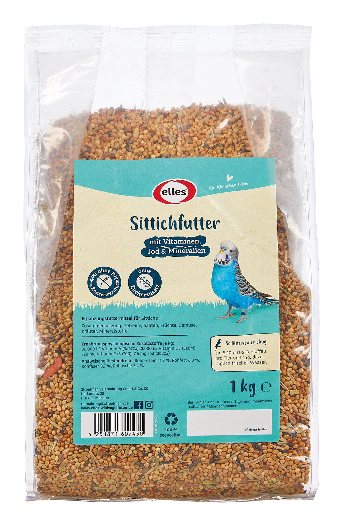 elles - Sittichfutter 1kg - 5 x 1 kg - 1